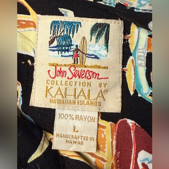Kahala X John Severson Shirt Men's Large Hawaiian Button Up Woody Wagon Shirt - Picture 5 of 10
